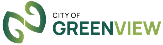 City of Greenview logo with leaf motif